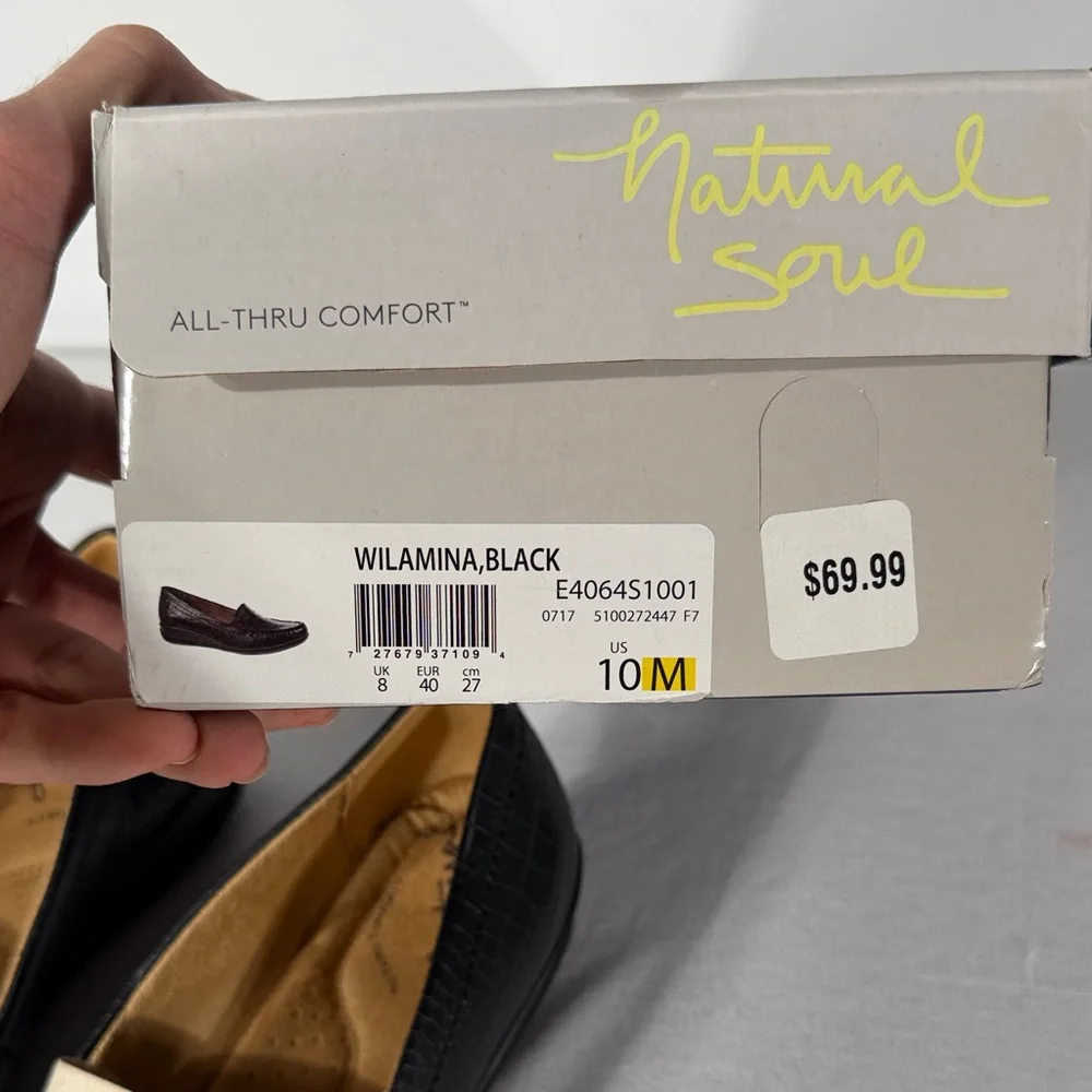 Natural Soul Black Croc-Patterned Flats - Picture 2 of 6